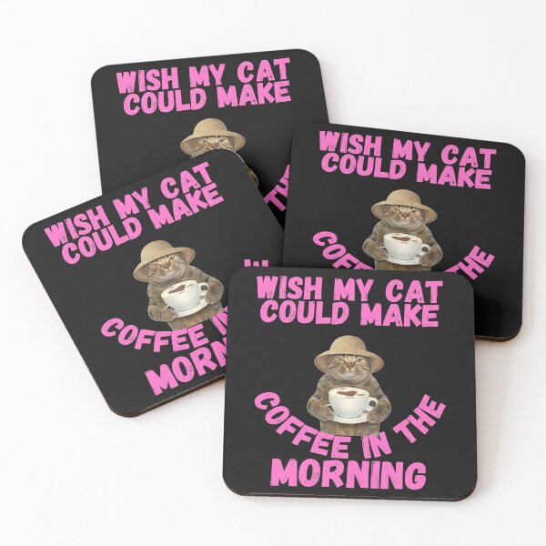 Item preview,  CAT AND COFFEE, LOVE MY CAT, LOVE MY COFFEE, FETCH ME, MORNING MEME, designed and sold by R B Chrystal.