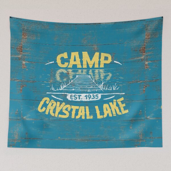 Item preview, Camp Crystal Lake Sign, Rustic Lake Sign Illinois, Lake House Turquoise Vintage Sign, Friday the 13th designed and sold by PaulLesser.