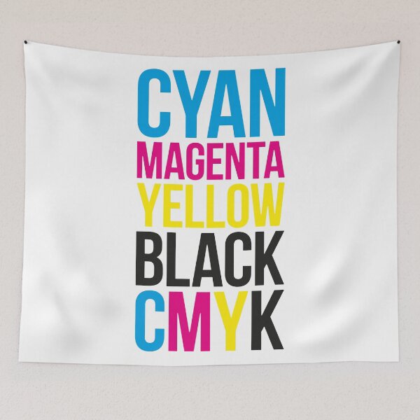Item preview, Cyan Magenta Yellow Black (CMYK) Typography Stack designed and sold by John Uttley.