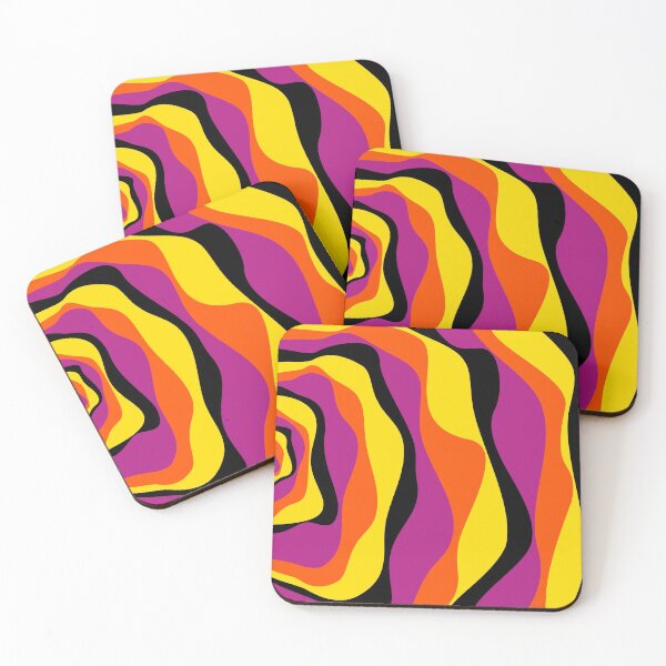 Item preview, Ebb and Flow 4 - Black, Pink, Orange and Yellow waves designed and sold by LAEC-Shop.