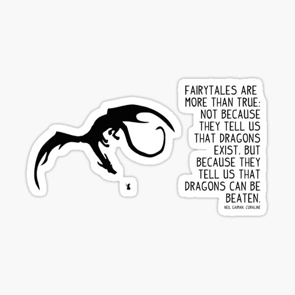 Item preview, Neil Gaiman: Dragons Can Be Beaten (v2) designed and sold by oncenfuturekiki.