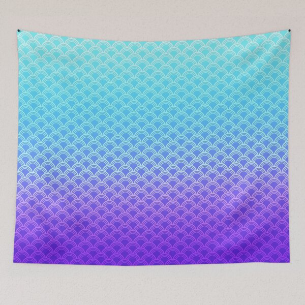 Item preview, Aqua and purple mermaid scale background  designed and sold by Tanuja  Sharma.