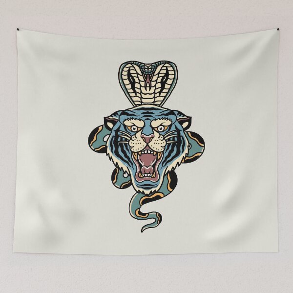 Item preview, Tiger and Cobra Traditional Tattoo designed and sold by Wild  Empire.