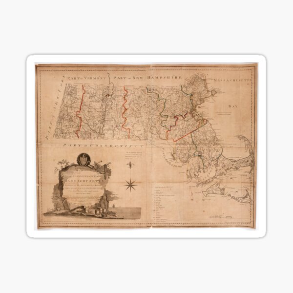 Item preview, Vintage Map of Massachsuetts (1795) designed and sold by BravuraMedia.