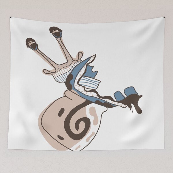 Item preview, Blue and beige sea snail designed and sold by ArtinaStudio.