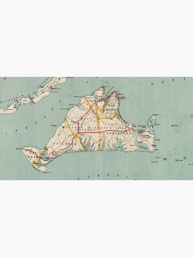 Vintage Map of Martha's Vineyard (1917) by BravuraMedia