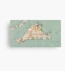 Vintage Map of Martha's Vineyard (1917) Canvas Print