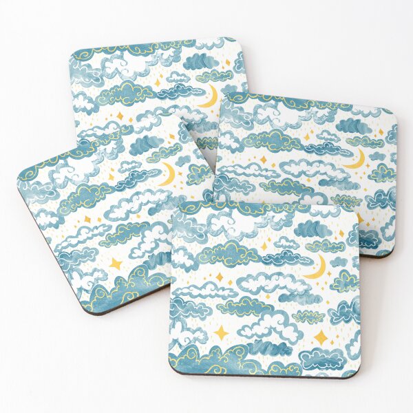Item preview, Starry Rainclouds - Grey Blue  designed and sold by TigaTiga.