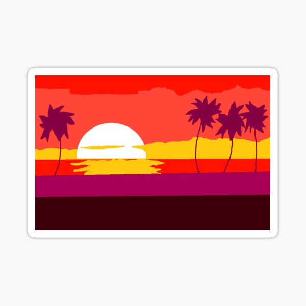 Sun coconut trees Sticker