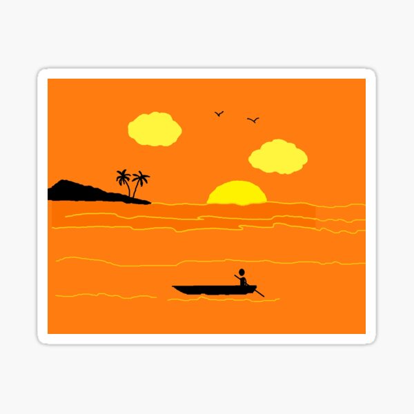 Sun palm trees Sticker