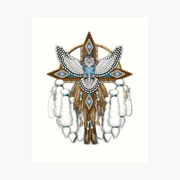 Item preview, Native American Snowy Owl Mandala designed and sold by Naumaddic Arts.