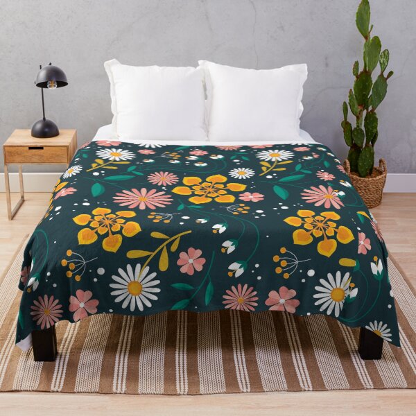 Item preview, Flowy Floral Throw blankets, throw pillows, t-shirts and many more designed and sold by hellonitish.