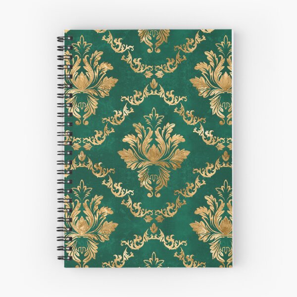 Item preview, Oriental Vintage Damask Pattern - Green and gold designed and sold by k9printart.