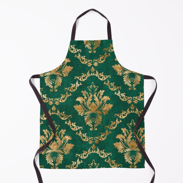 Item preview, Oriental Vintage Damask Pattern - Green and gold designed and sold by k9printart.