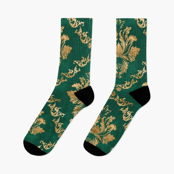 Item preview, Oriental Vintage Damask Pattern - Green and gold designed and sold by k9printart.