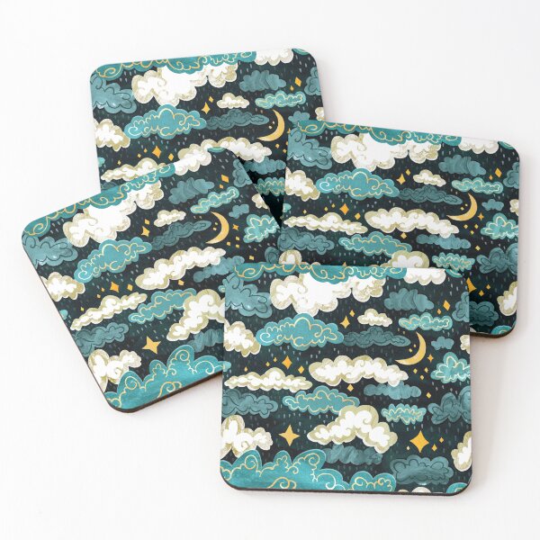 Item preview, Midnight Rainclouds - Golden Lining designed and sold by TigaTiga.