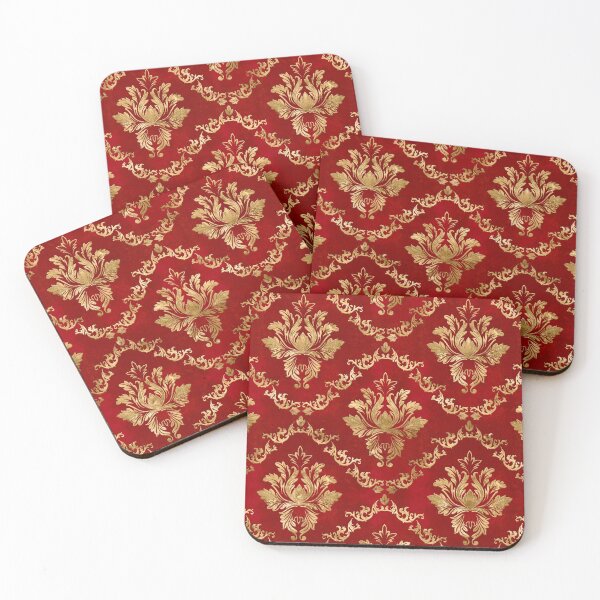 Item preview, Oriental Vintage Damask Pattern - Red and gold designed and sold by k9printart.