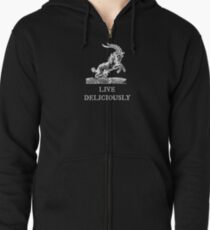 Lebe köstlich Hoodie mit Reißverschluss