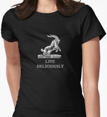 Lebe köstlich Tailliertes T-Shirt