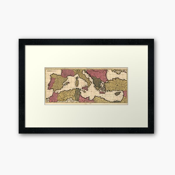 Item preview, Vintage Map of The Mediterranean (1695) designed and sold by BravuraMedia.