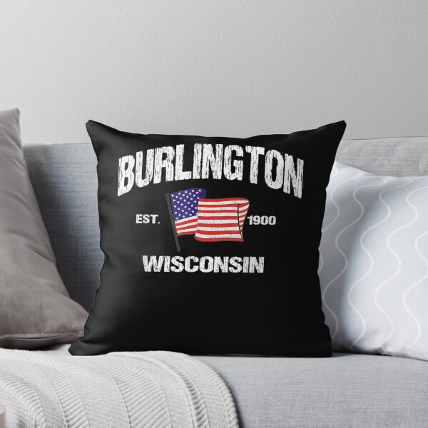 Aperçu de l'œuvre Burlington Wisconsin Wi Usa Stars Stripes Vintage Style Gift  créée et vendue par mchargue12.