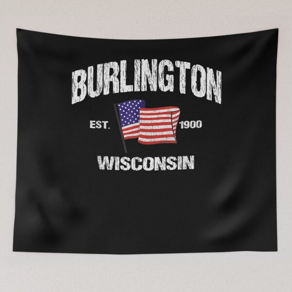 Item preview, Burlington Wisconsin Wi Usa Stars Stripes Vintage Style Gift  designed and sold by mchargue12.