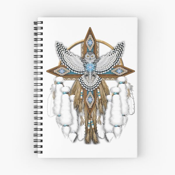 Artikelvorschau, Amerikanischer Ureinwohner Snowy Owl Mandala entworfen und verkauft von Naumaddic Arts.