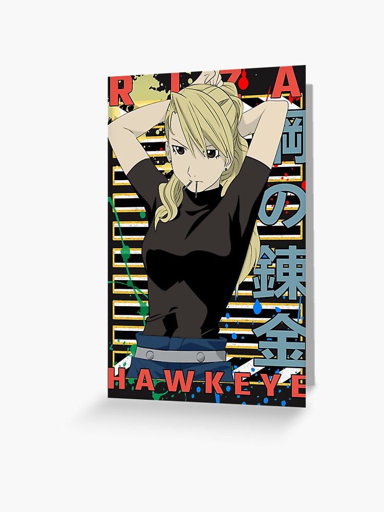 Riza Hawkeye Full-metal alchemist brotherhood anime manga Japanese Design, Gift T-Shirt, Anime T-Shirt Greeting Card for Sale by rowenanime