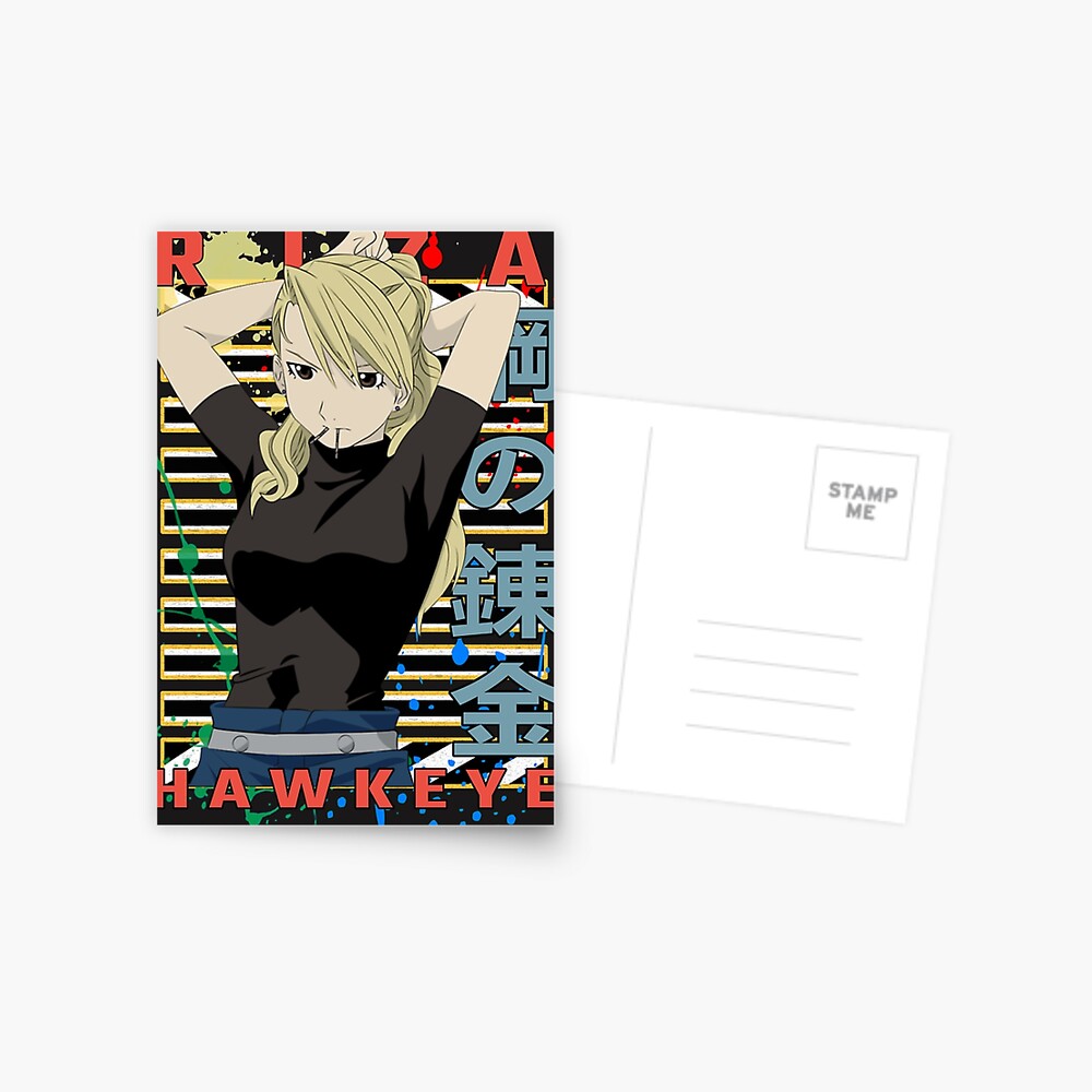 Riza Hawkeye Full-metal alchemist brotherhood anime manga Japanese Design, Gift T-Shirt, Anime T-Shirt Greeting Card for Sale by rowenanime