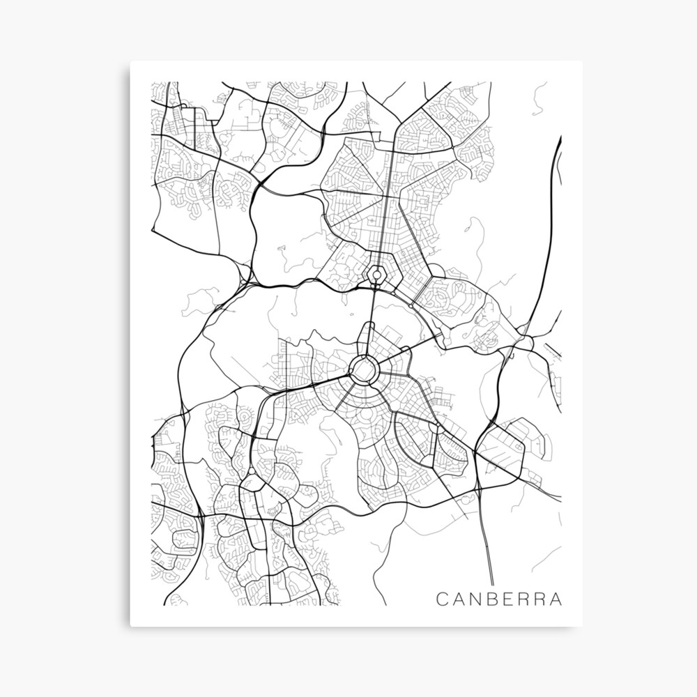 Canberra Wall Art Map Print Canberra Map Canberra Australia Map with