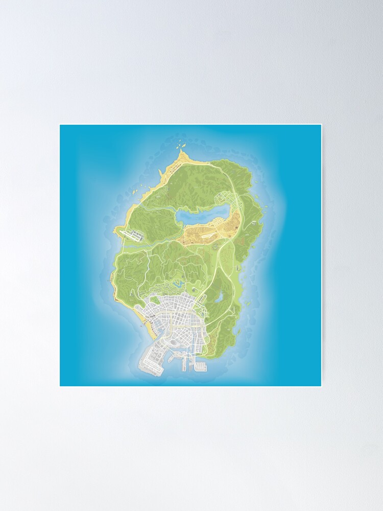 Grand Theft Auto V Map (Los Santos) Gta V Tapestry