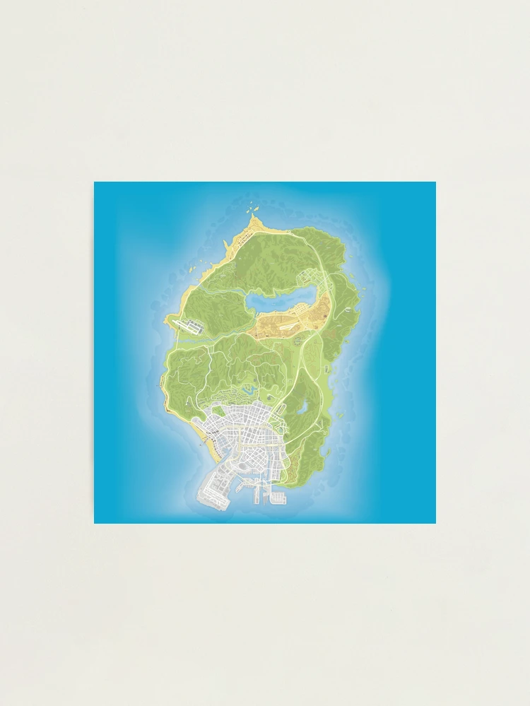 GTA 5 Map HQ | Metal Print