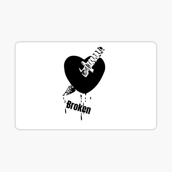 Broken Heart Sticker For Sale By Amo Designs Redbubble