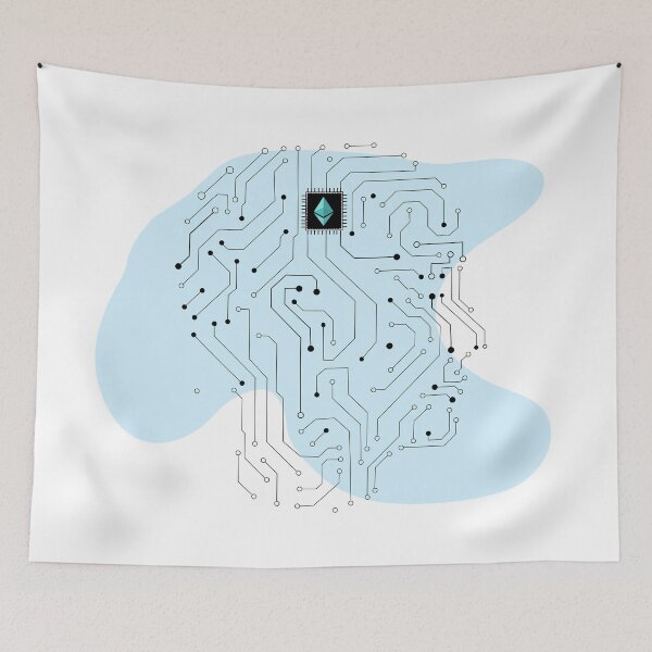 Item preview, Crypto icon on CPU of head man circuit  , Digital money , AI and human , crypto currency concept. designed and sold by WP-7824.