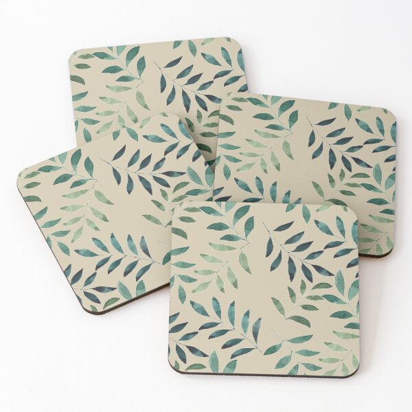 Item preview, Green leaves pattern designed and sold by JadeWuArt.