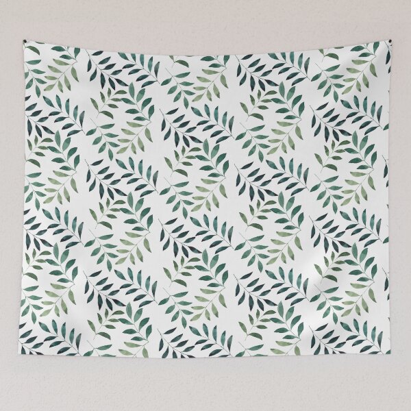 Item preview, Green leaves pattern designed and sold by JadeWuArt.