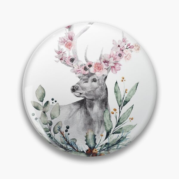 Item preview, WANDERLUST FLOWER CROWN STAG DEER designed and sold by CeraRoss.