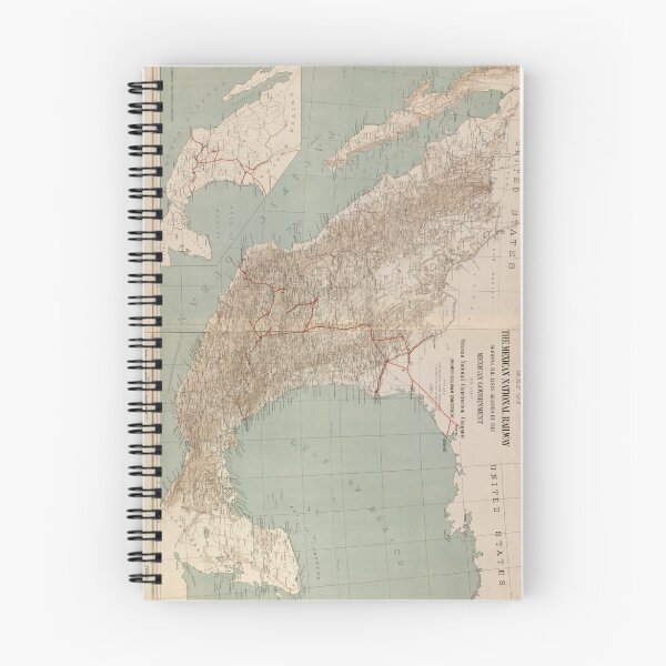 Item preview, Vintage Mexico Railroad Map (1881) designed and sold by BravuraMedia.