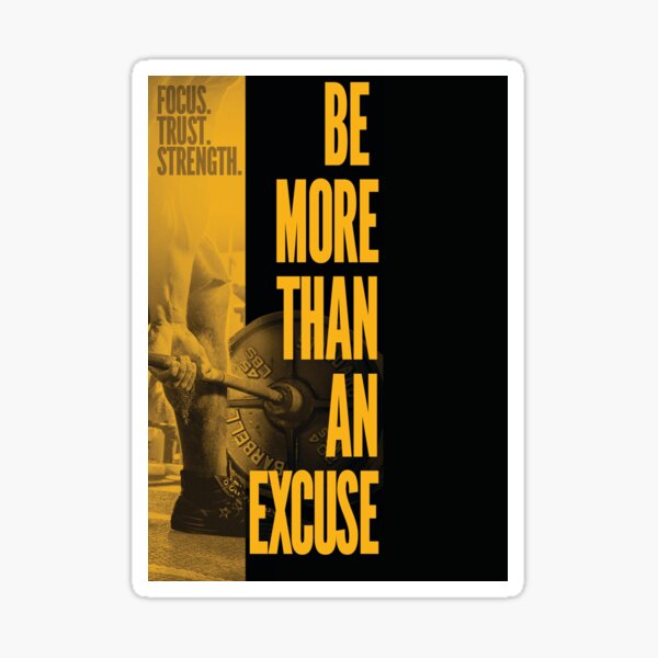 Vista previa del artículo con la obra «Sea más que una excusa - Gimnasio motivacional», diseñado y vendido por superfitstuff.