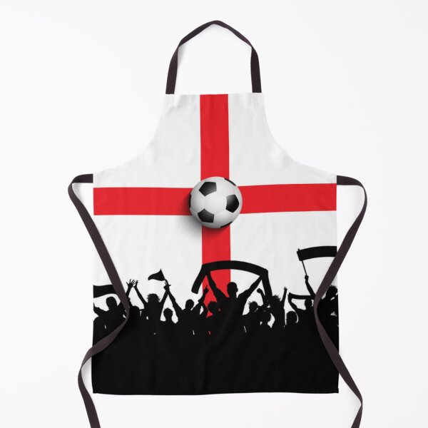 Artikelvorschau, England Fußball - Silhouette Fans jubeln mit England Flagge Hintergrund und Fußball entworfen und verkauft von WearWolfDesigns.