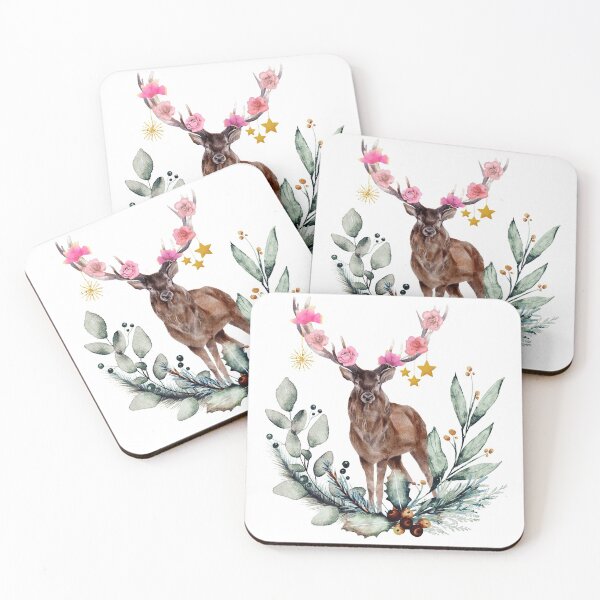 Item preview, WANDERLUST FLOWER CROWN STAG DEER designed and sold by CeraRoss.