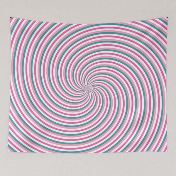 Item preview, Candy Stripes Hypno Spiral - Pink and Mint designed and sold by harrizon.