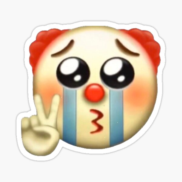 Sad Clown Meme Stickers Redbubble - sad clown roblox