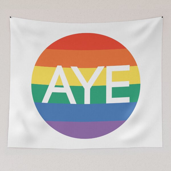 Item preview, AYE, Scottish Independence Pride Flag Coloured Circle Design designed and sold by MacPean.