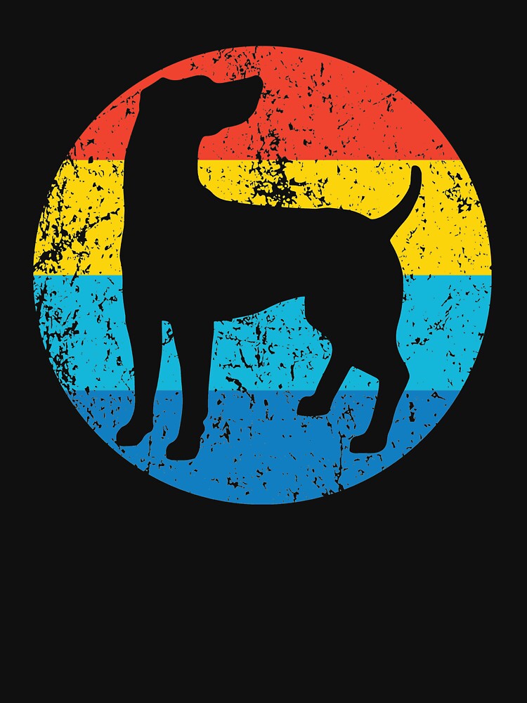 Weimaraner Dog Breed Silhouette Retro 1970's Circle by ReallyAwesome