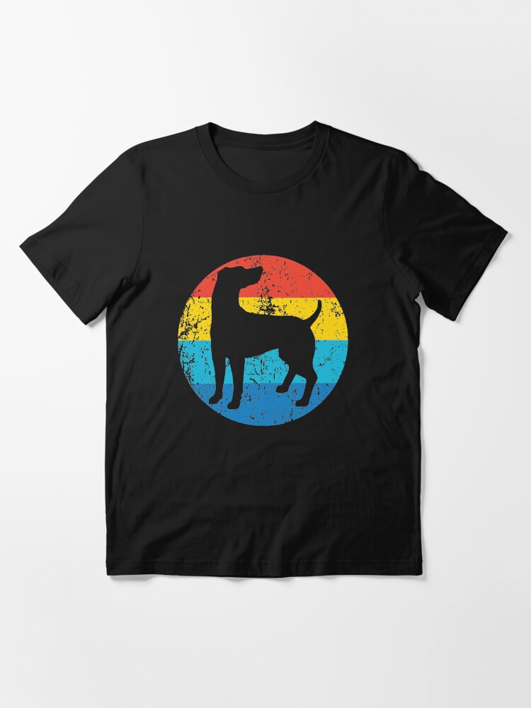 Alternate view of Weimaraner Dog Breed Silhouette Retro 1970's Circle Essential T-Shirt