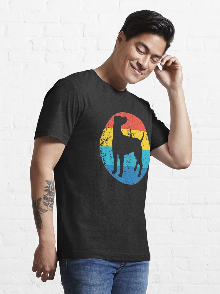Alternate view of Weimaraner Dog Breed Silhouette Retro 1970's Circle Essential T-Shirt