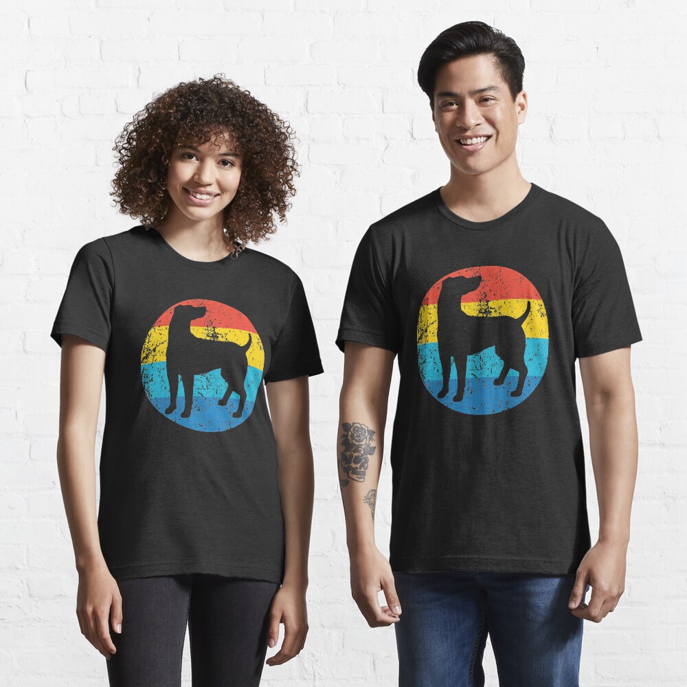 Weimaraner Dog Breed Silhouette Retro 1970's Circle Essential T-Shirt
