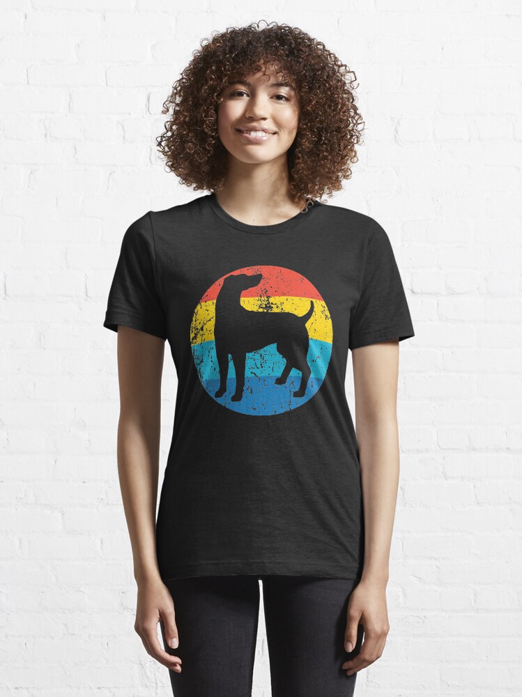 Alternate view of Weimaraner Dog Breed Silhouette Retro 1970's Circle Essential T-Shirt