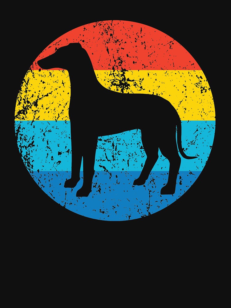 Whippet Dog Breed Silhouette Retro 1970's Circle by ReallyAwesome